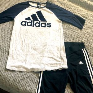 ADIDAS BIKE SHORT-VELVET LOGO TOP [SET]